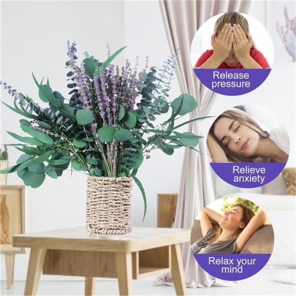 52 PCS Mix Dried Eucalyptus & Lavender Flowers Bundles for Shower, 17'' Natural - Picture 6 of 7